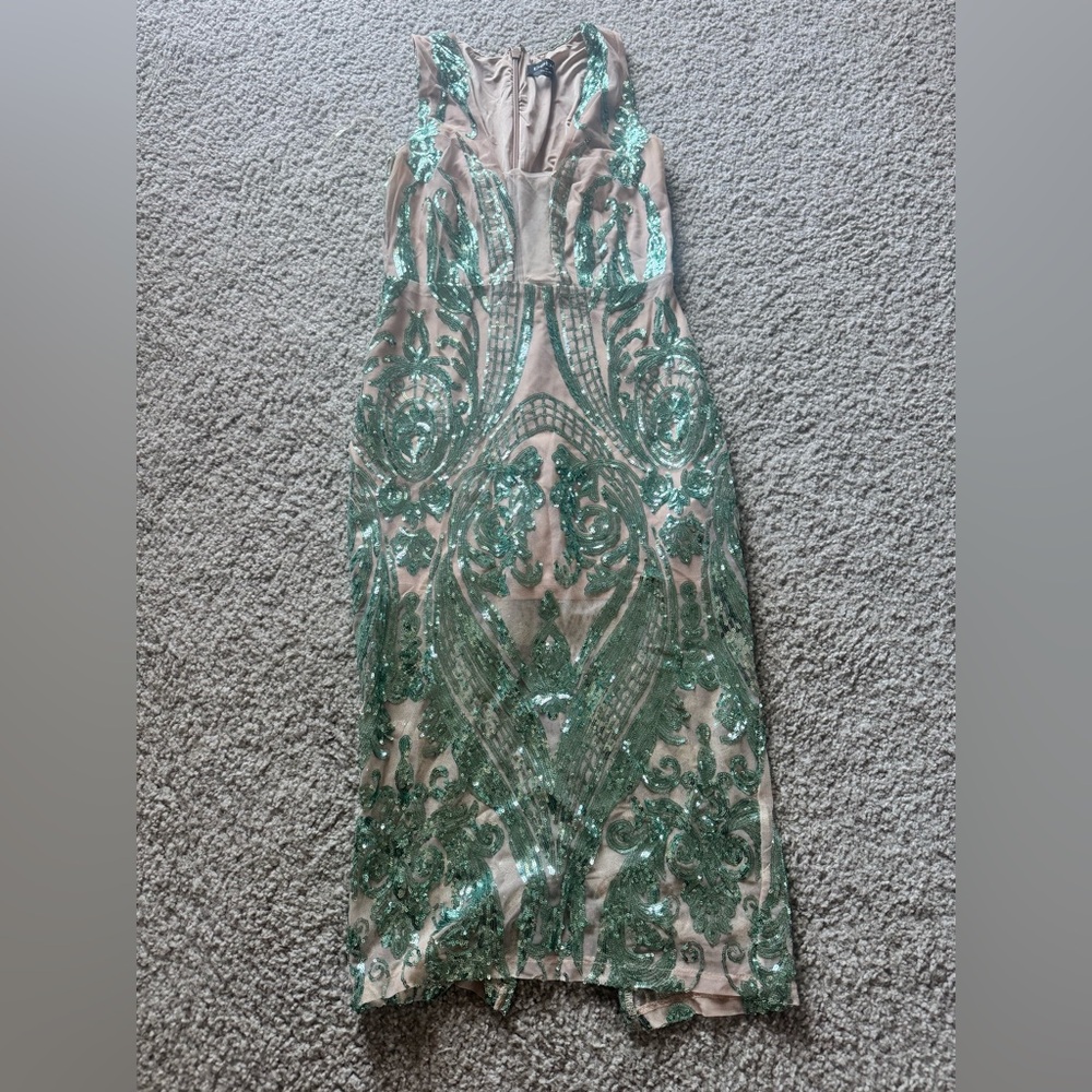 Bebe Green Sequin Dress